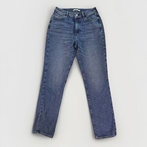 PacSun Womens Mom Jeans 27L Medium Wash Blue Denim Straight‎ Leg Distressed